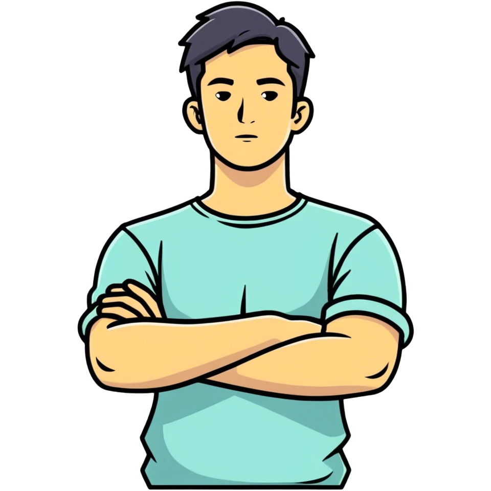 arms crossed on neck guy  emoji