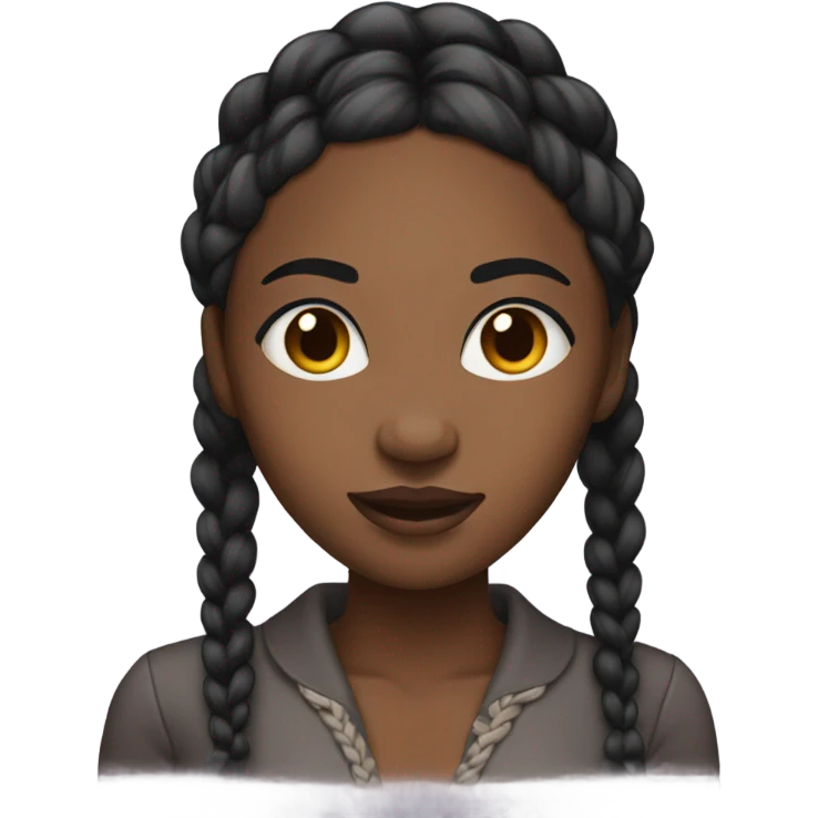 black woman with knotless braids and lashes emoji