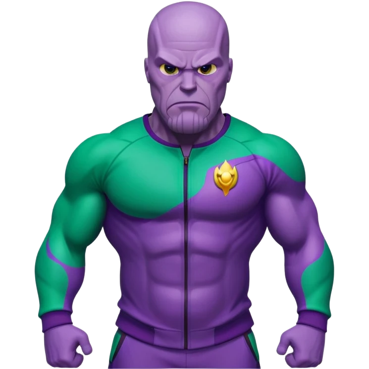 Thanos wearing a Squid Game green tracksuit emoji