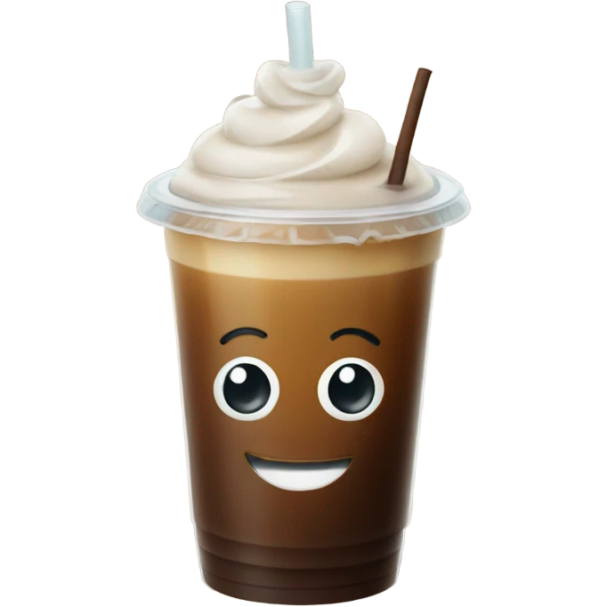 iced coffee with a smile emoji