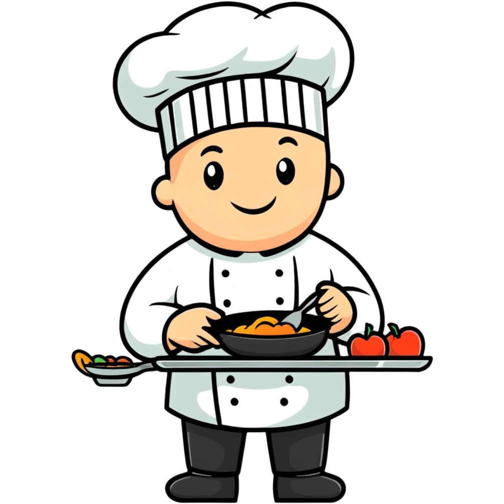 cartoon chef cooking emoji