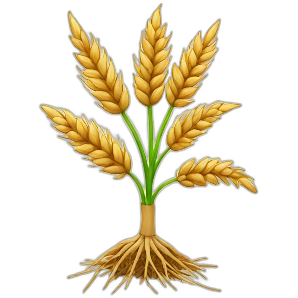 Wheat plant and root emoji