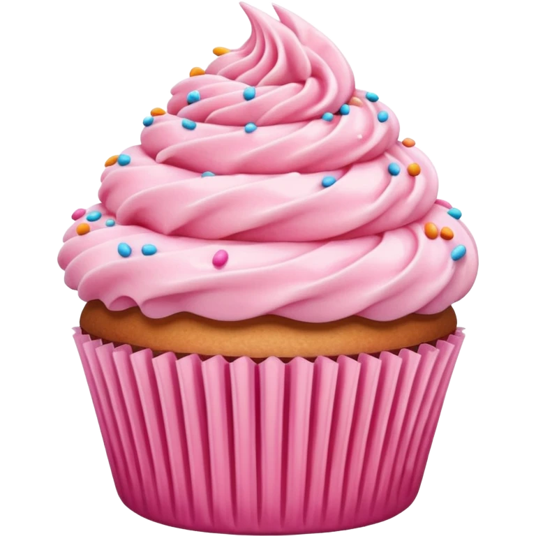 Cupcake with pink icing emoji