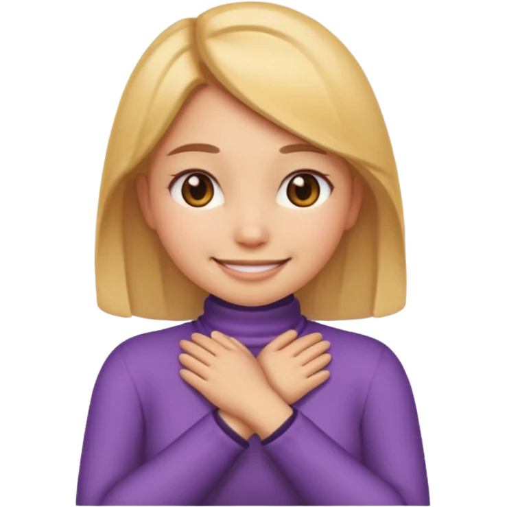 make a girl emoji crossing hands around neck emoji