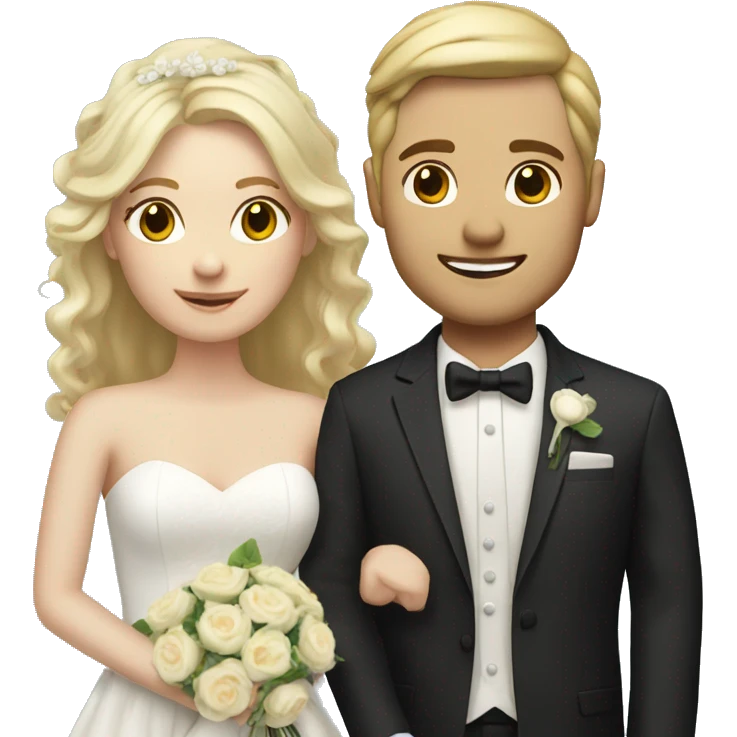 Realistic Wedding couple Both with blond hair and both with fair Skin  emoji
