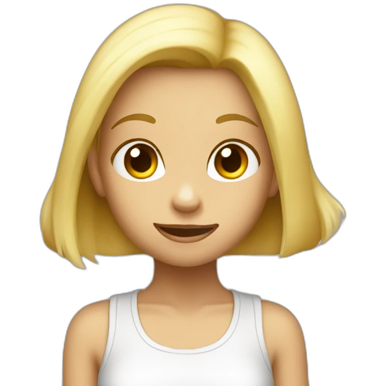 blond girl on monky emoji
