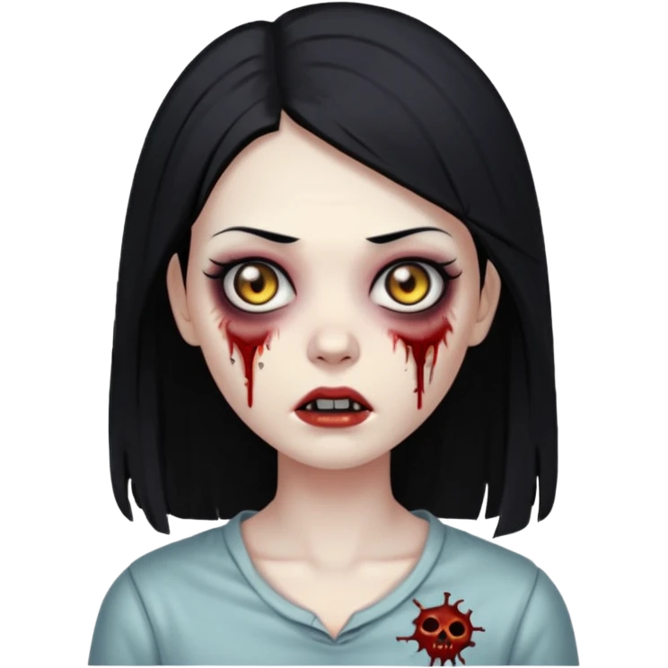 🧟‍♀️ zumbi de cabelo liso femina emoji