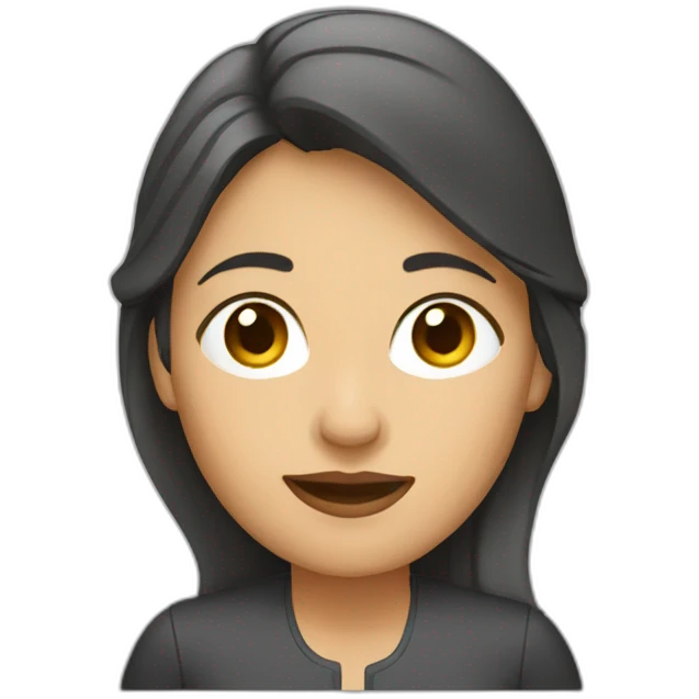 mujer señalando emoji