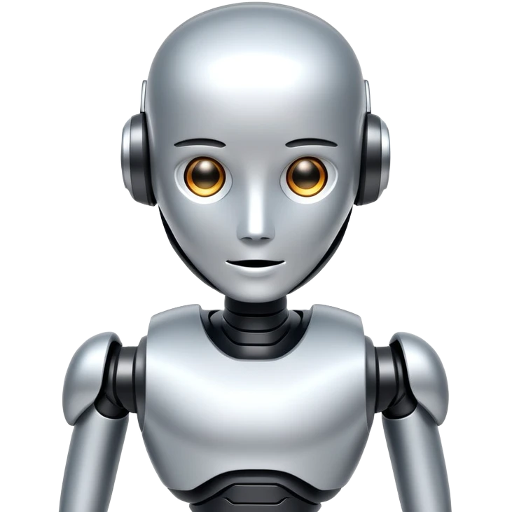futuristic AI agent robot with digital features emoji