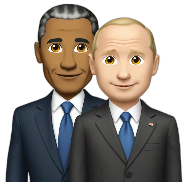 Putin și Obama în costum de Moș Crăciun  emoji