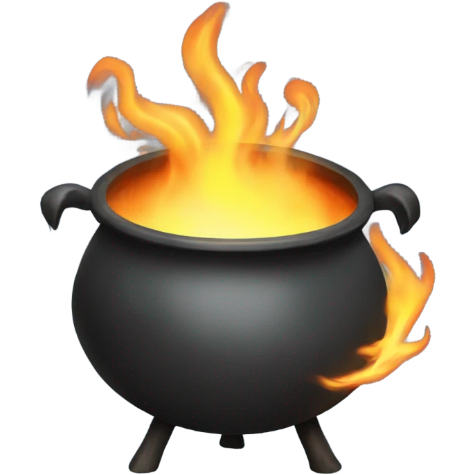 Cauldron that has fire twirling out of it emoji