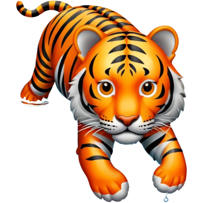 Tiger swimming in water emoji