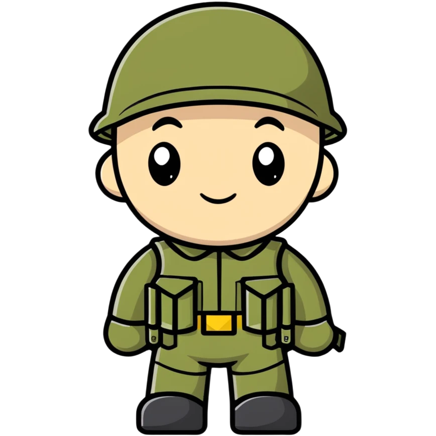 cool soldier character emoji
