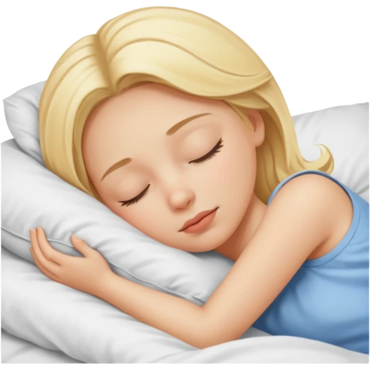 Blonde girl sleeping in bed  emoji