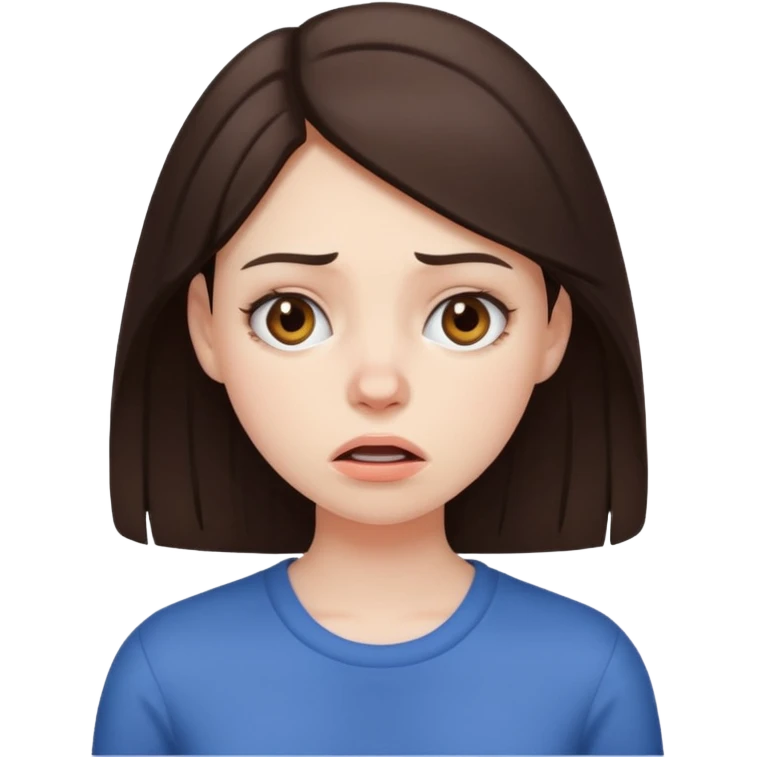 Stressed brunette girl  emoji