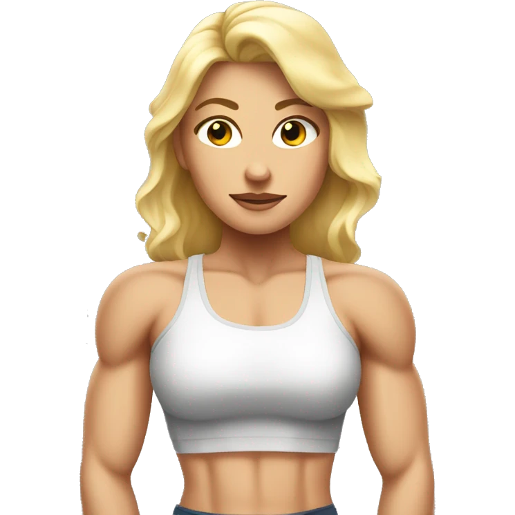 Strong muscle arm blonde girl emoji