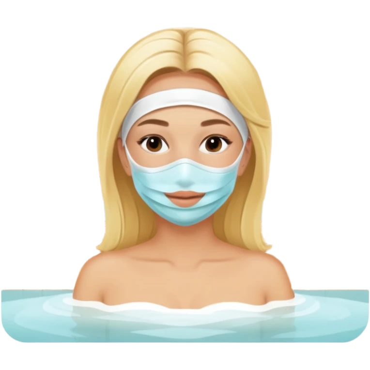 Blonde with face mask spa beauty full face relaxing emoji