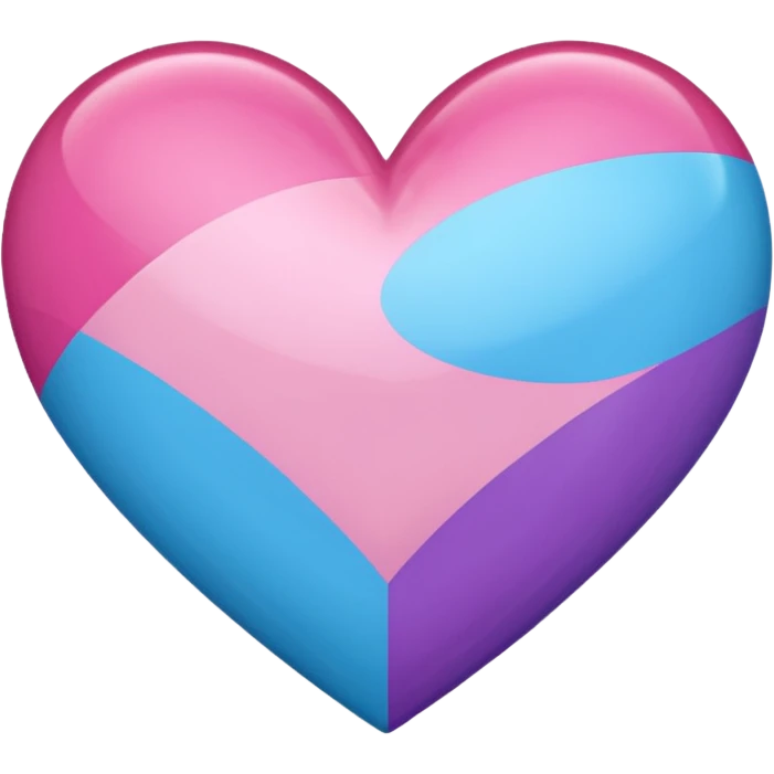 heart with bigender pride flag colors emoji