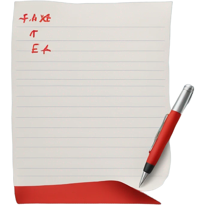 A piece of paper with a pen with a red inscription sanctions emoji