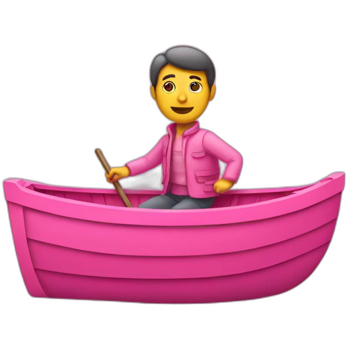 pink man in a pink boat emoji