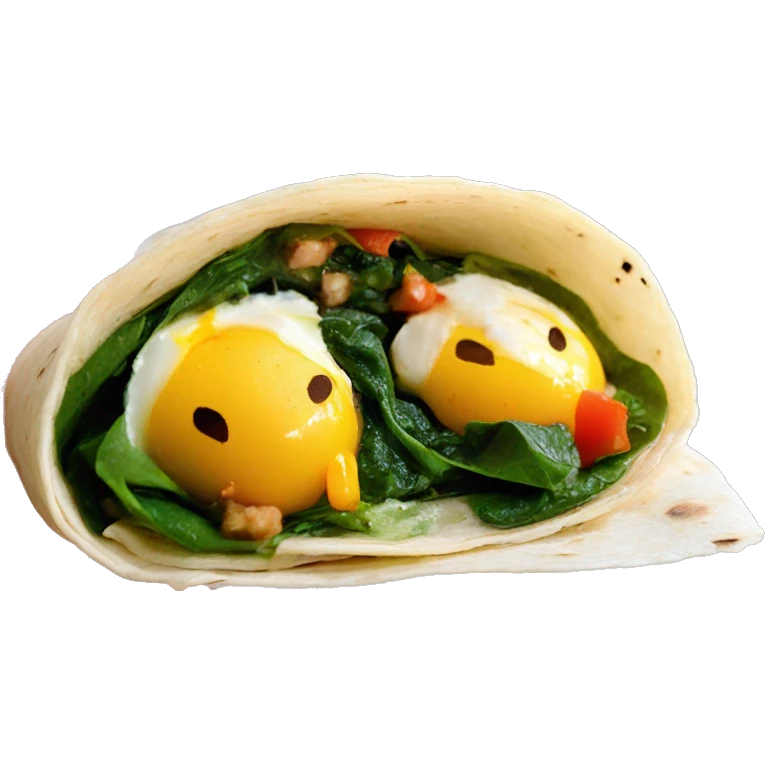 egg bell pepper spinach tortilla wrap emoji