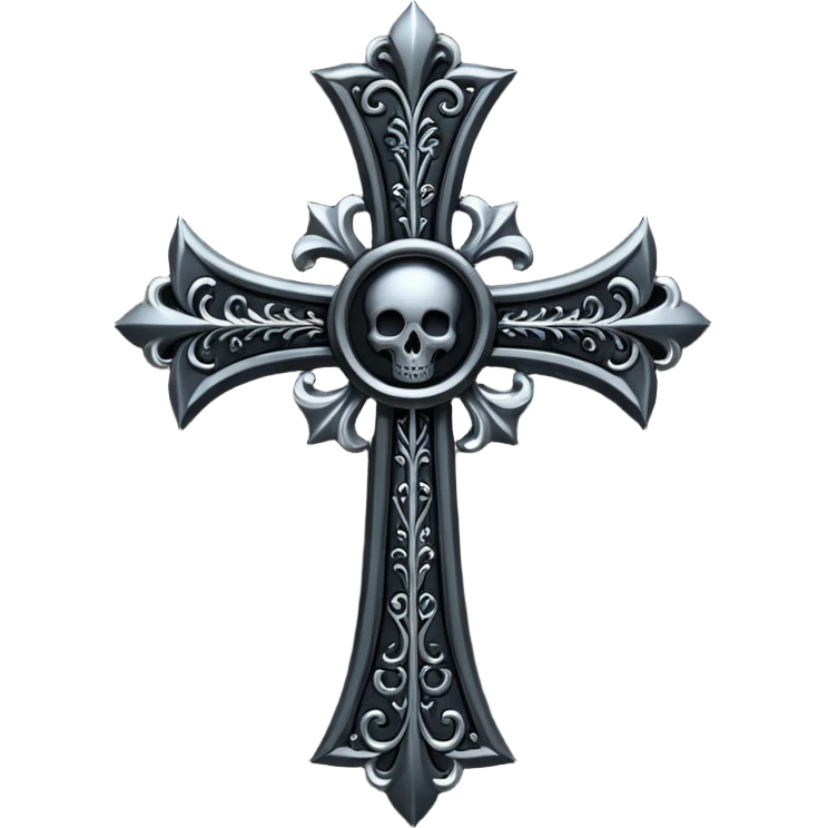 black goth cross emoji