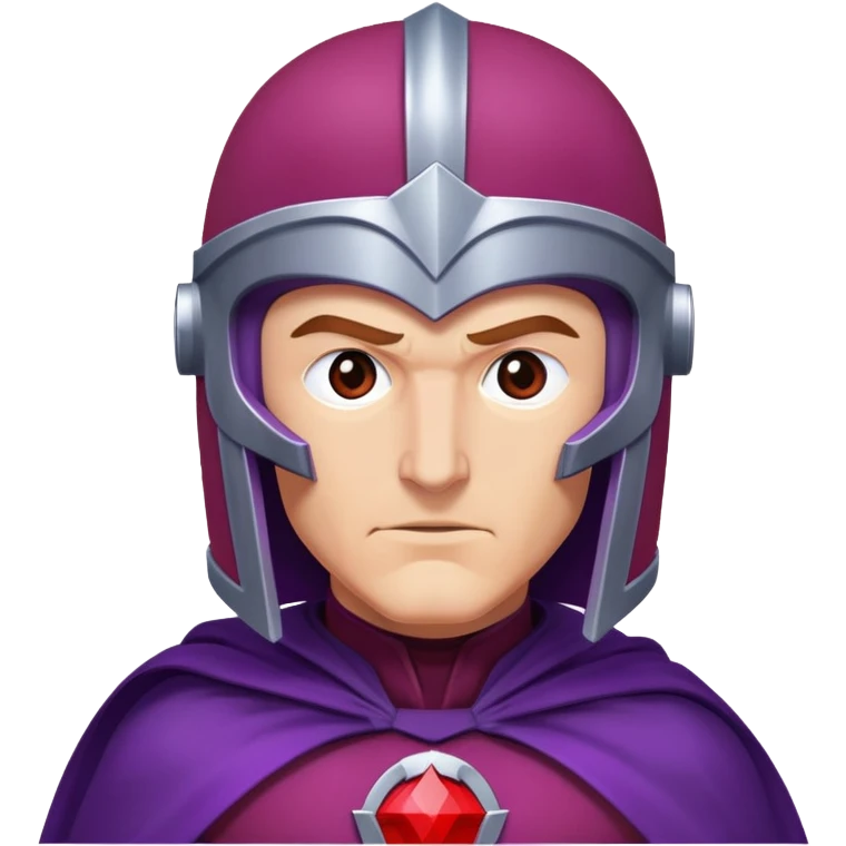 Magneto Marvel character with red helmet and purple cape emoji