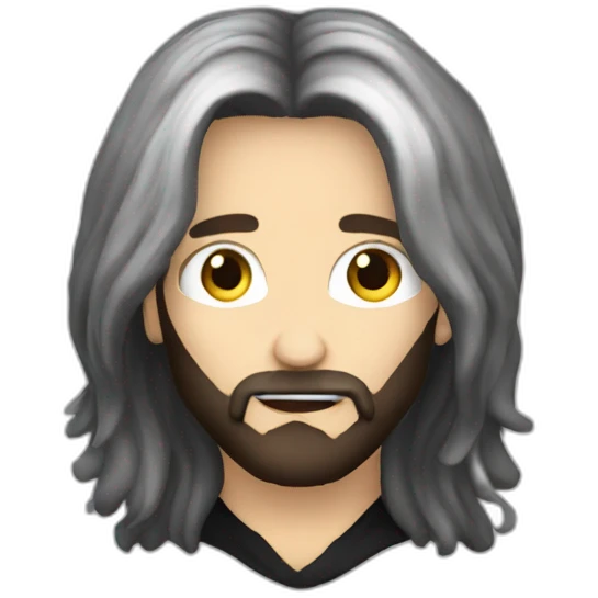 singer metal like jesus long hair black emoji