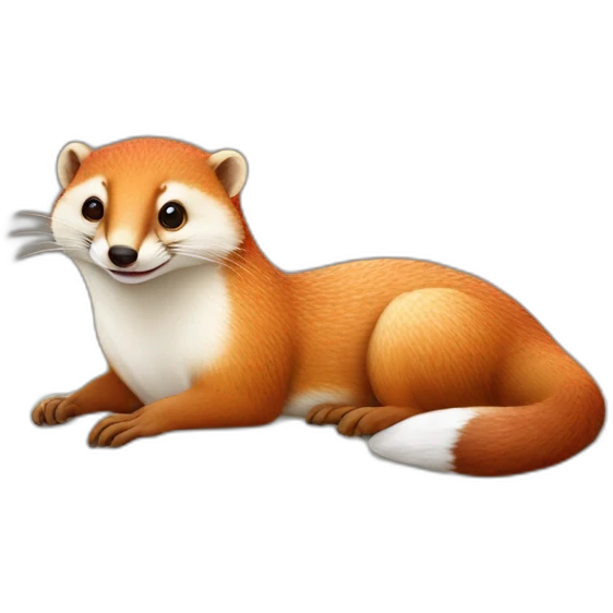 red and white cheerful mongoose on a pillow emoji