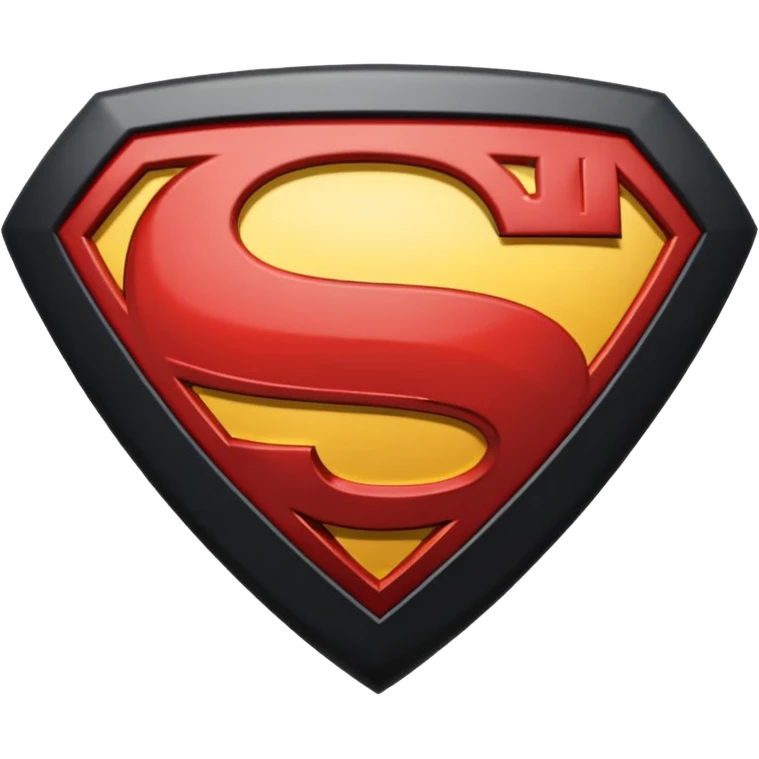Superman Symbol Man of Steel black emoji