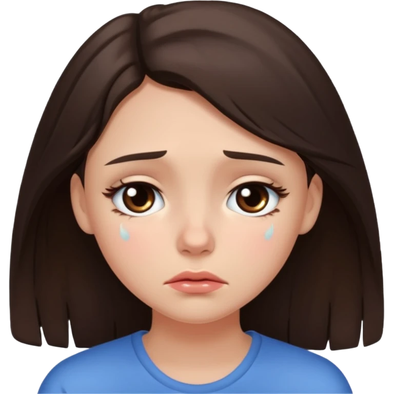 Pretty brunnete girl sad emoji