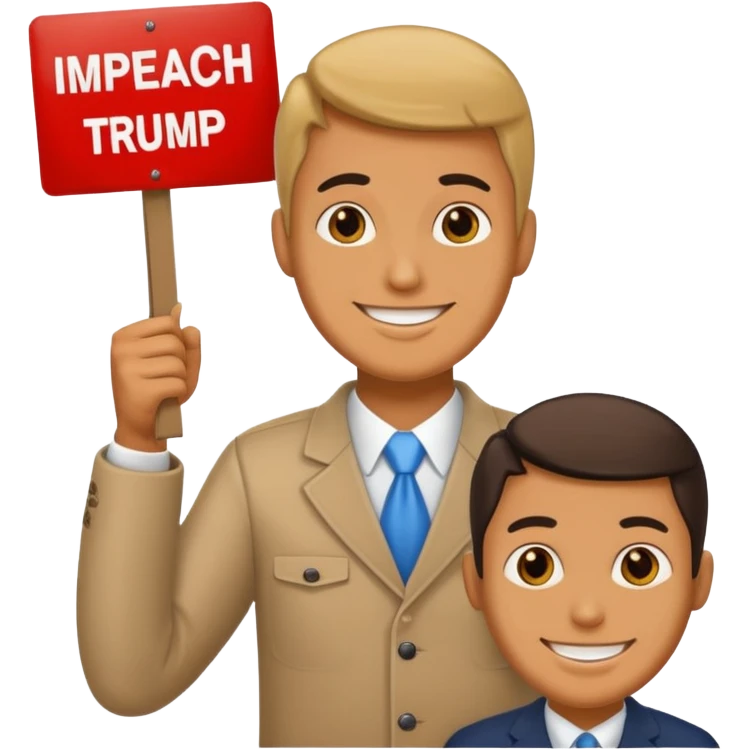 man holding sign that says impeach trump emoji