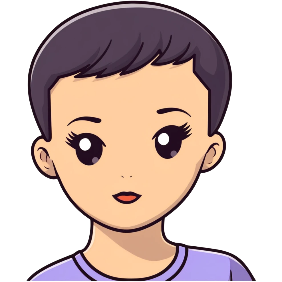 girl with flat top haircut emoji