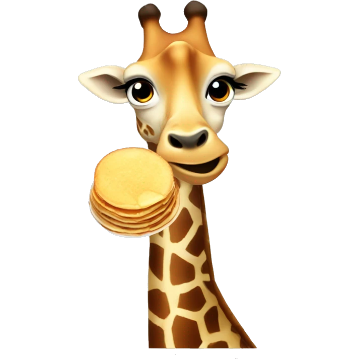 Giraffe with pancake emoji