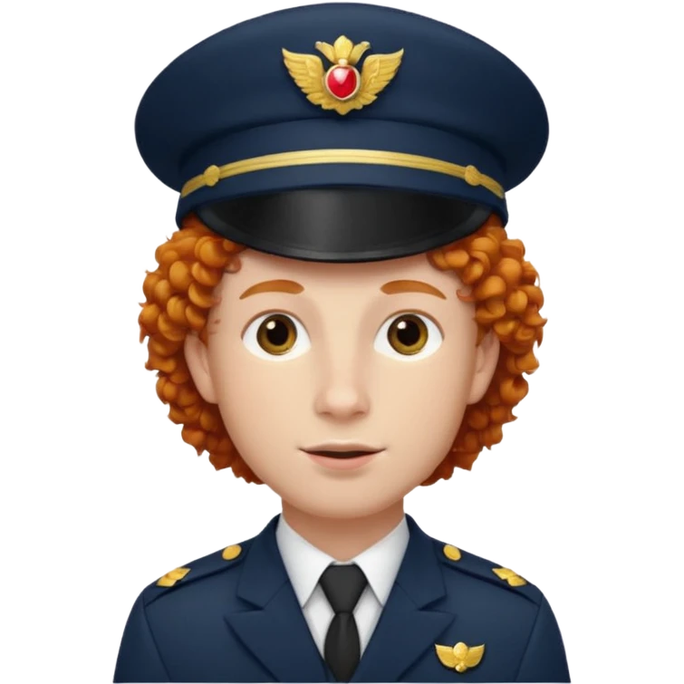 bellboy face big curly hair ginger bellboy red hat emoji