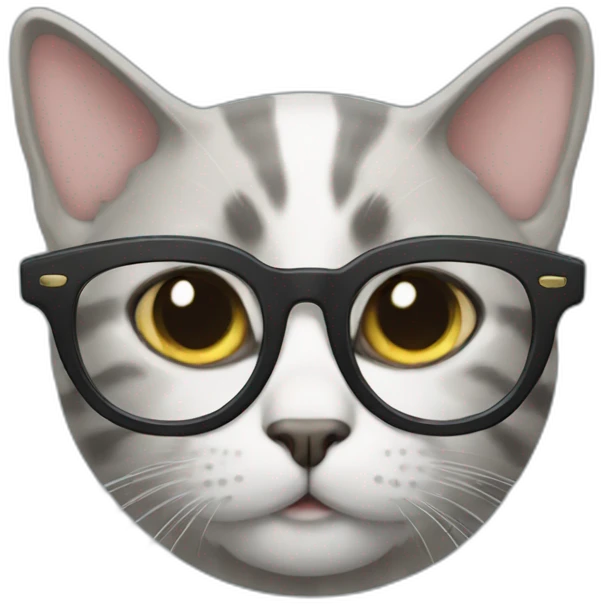 cat with round glasses emoji