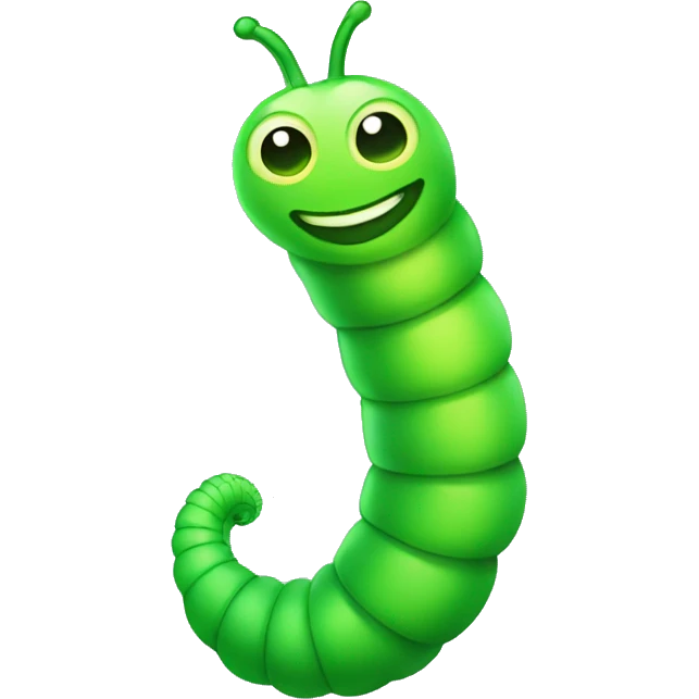 glowing green worm emoji