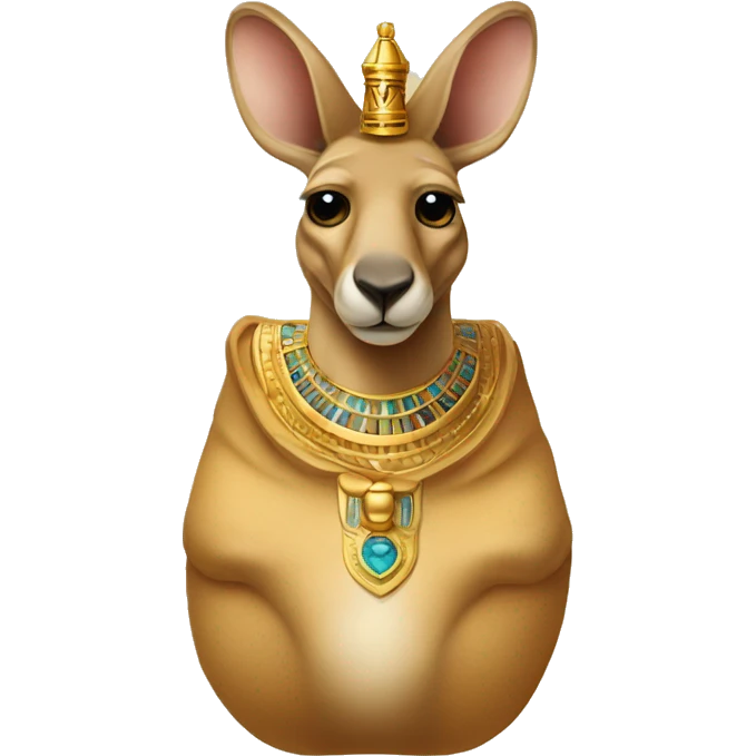 a kangaroo with king tut INSIDE OF ITS pouch emoji