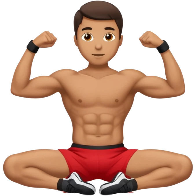 Man doing crunches in athletic clothes emoji