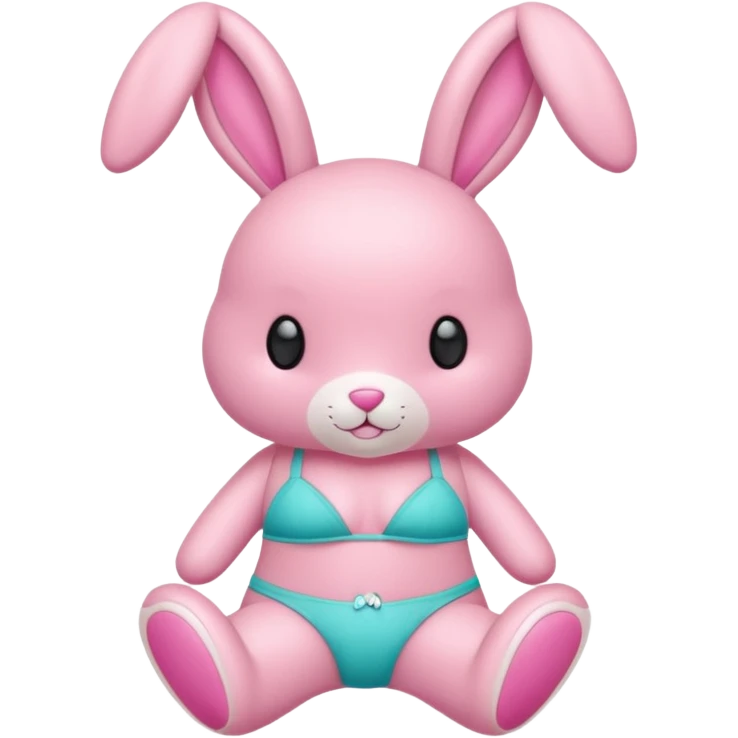 Jellycat bunny wearing a bikini emoji