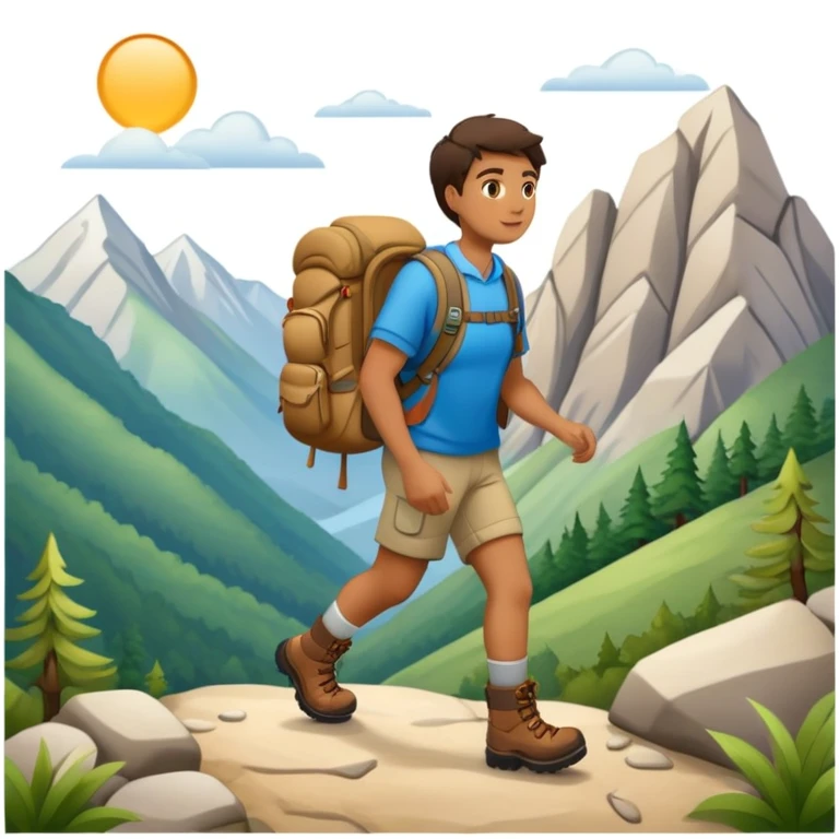 hiking in the mountains emoji