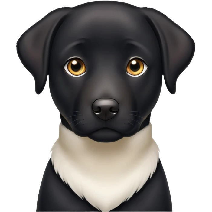 Black lab mix white chest emoji