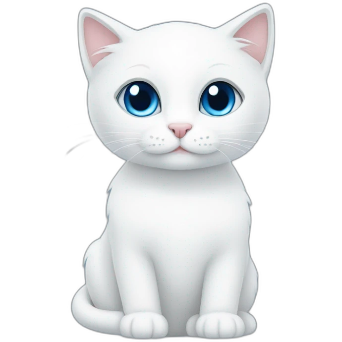 blue love, white love, white cat, love emoji