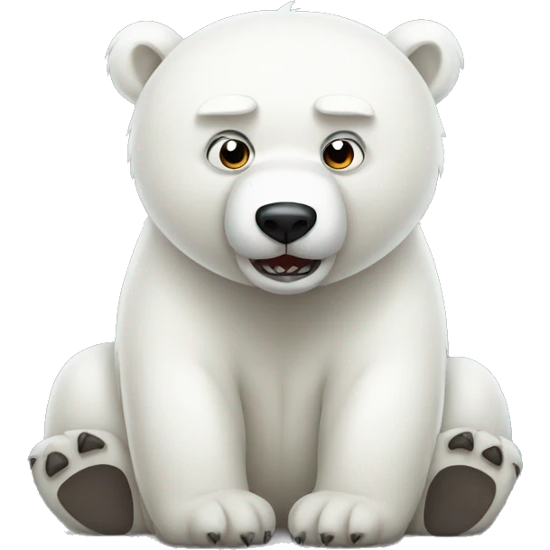 Cute polar bear with anger  emoji