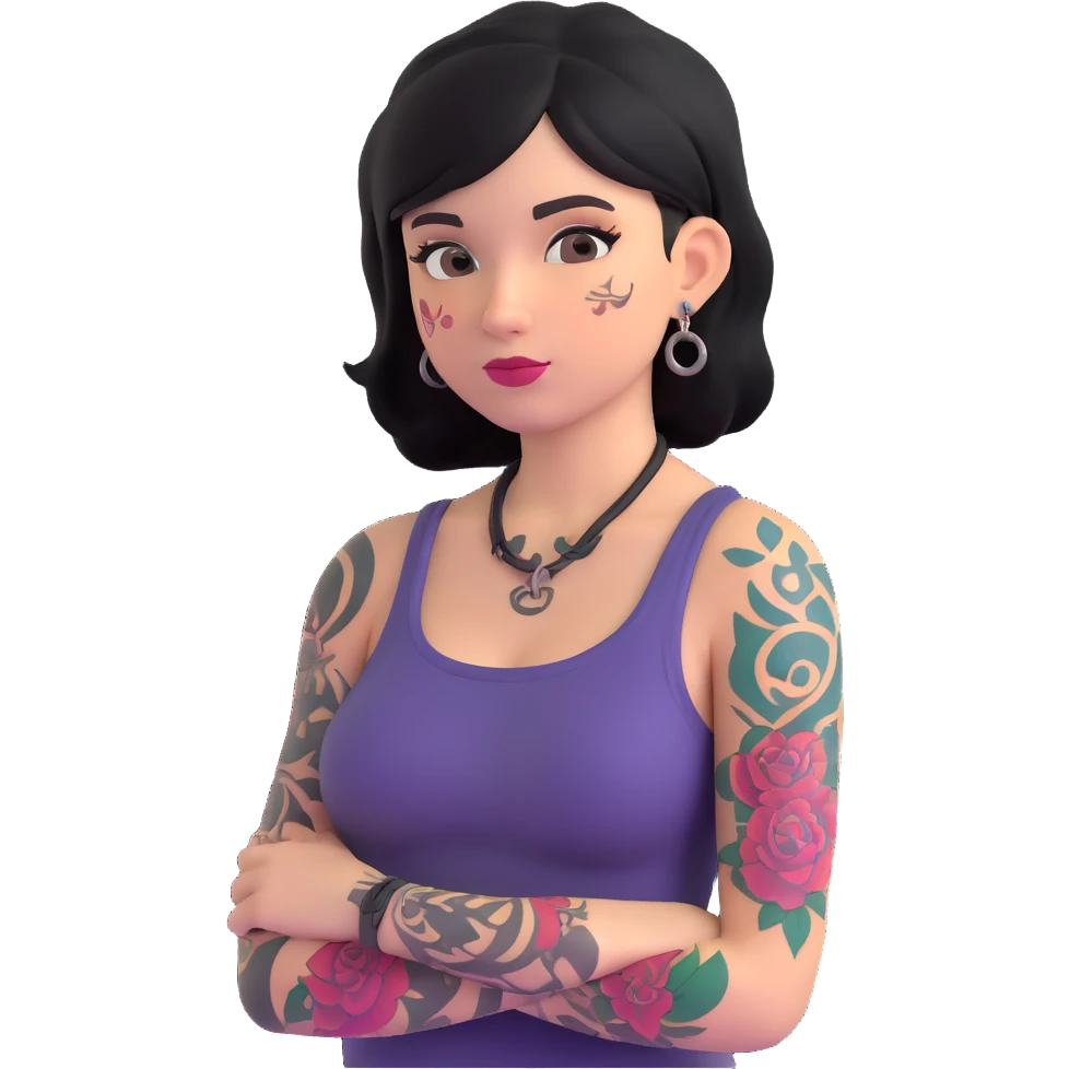 tattooed girl emoji