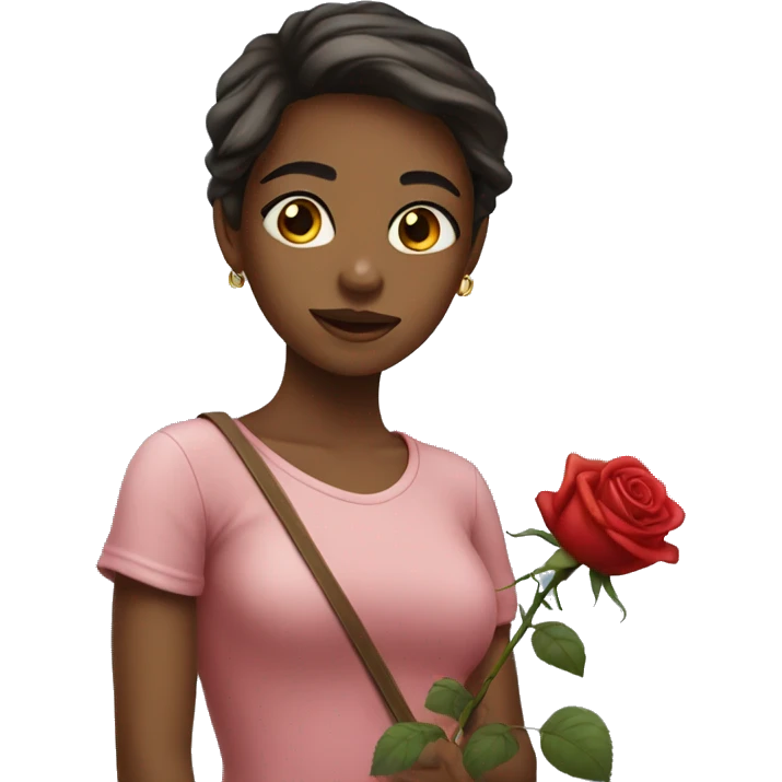 Girl with rose emoji