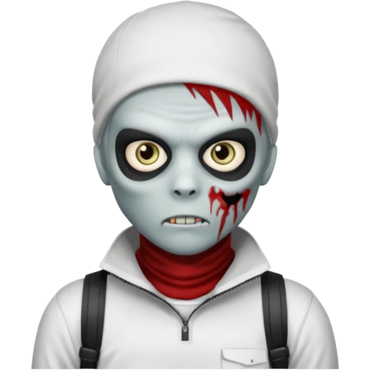 zombie boy with emo hair and white shirt with a ski mask on hair from Nike da syna no mask zombie  emoji