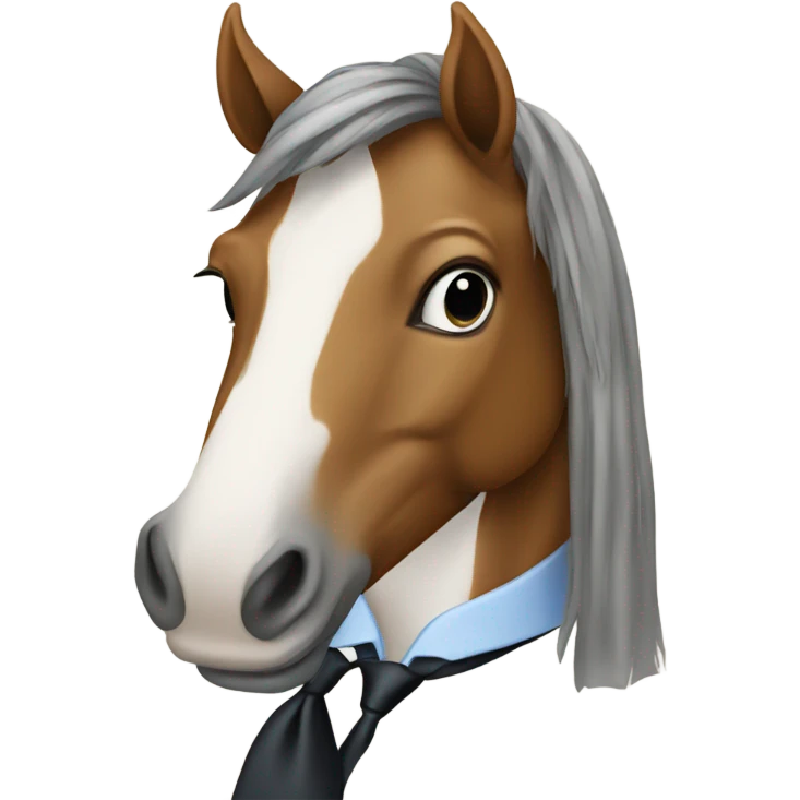 Horse wearing a tie emoji