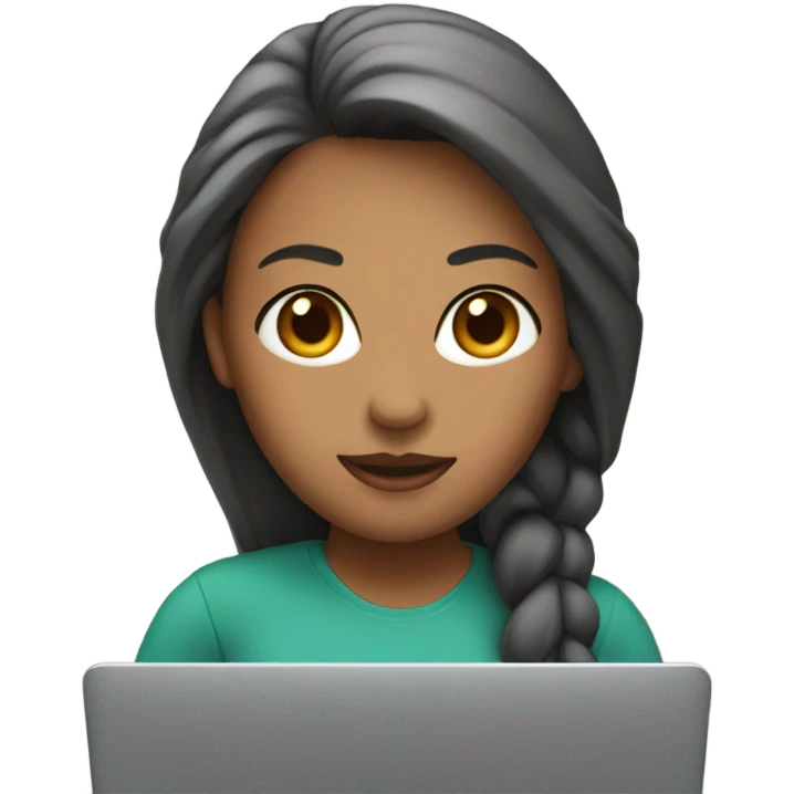 memoji of female with laptop in front emoji