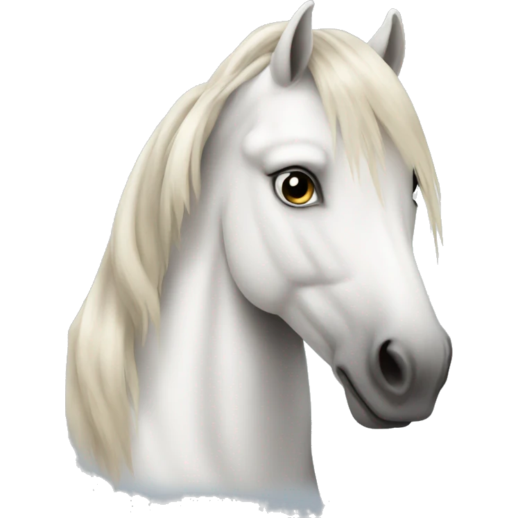 White horse with long hair emoji